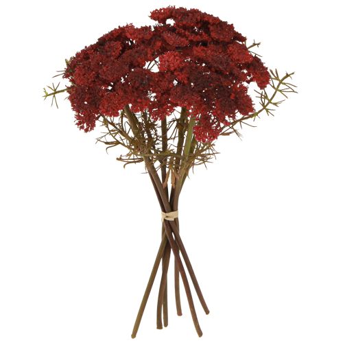 Dirbtinės kraujažolės gėlės, raudonos, dirbtinės Achillea, aukštis 30 cm, 6 vnt.