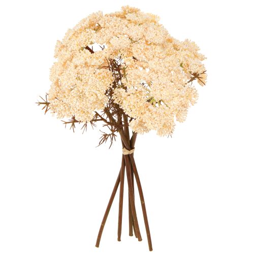 Dirbtinės kraujažolės kreminės spalvos dirbtinės Achillea gėlės 30cm 6 vnt.