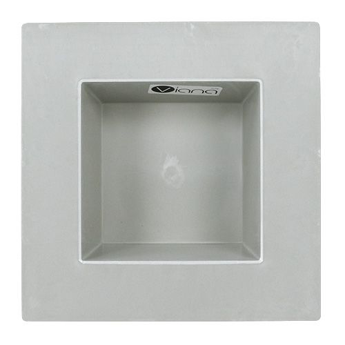 Floristik24 Dubuo kvadratinis pilkas 20cm x 20cm, 1vnt