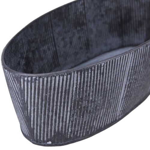 daiktų Dubuo ovalus metalinis juodas pilkas vintage 32,5/37 cm rinkinys iš 2 vnt