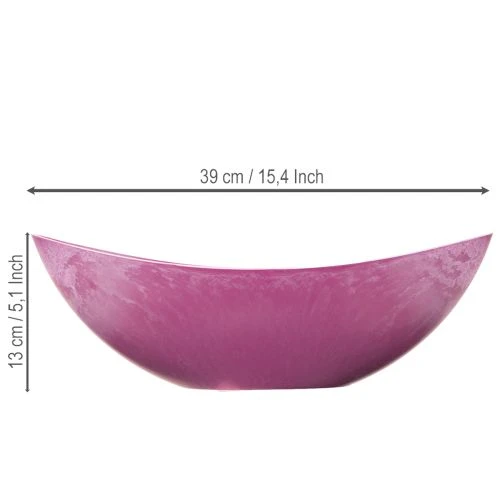 Plastikinis dubuo, rožinis, 39 cm x 13 cm, aukštis 13 cm | Floristik24.lt