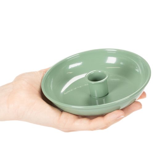 Žalia metalinė žvakidė, dekoratyvinė, kūginėms žvakėms, 13 cm | Floristik24.lt