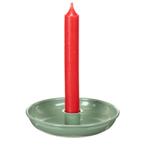 Žalia metalinė žvakidė, dekoratyvinė, kūginėms žvakėms, 13 cm | Floristik24.lt