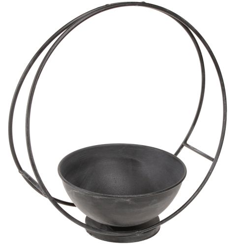 Floristik24 Dubuo su kojelėmis dekoratyvinis žiedas metalinis antracitas H29cm 2vnt