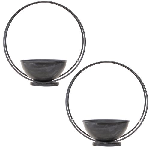 daiktų Dubuo su kojelėmis dekoratyvinis žiedas metalinis antracitas H29cm 2vnt