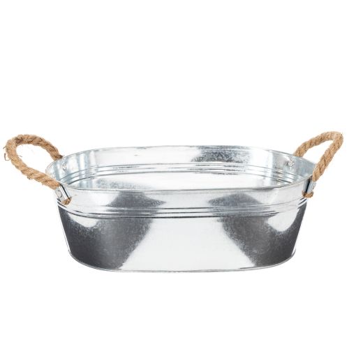 Ovalus dubuo 35 cm x 21,5 cm, aukštis 11,5 cm, blizgus cinkas pirkti | Floristik24.lt