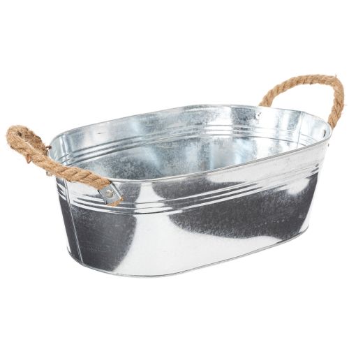Ovalus dubuo 35 cm x 21,5 cm, aukštis 11,5 cm, blizgus cinkas | Floristik24.lt