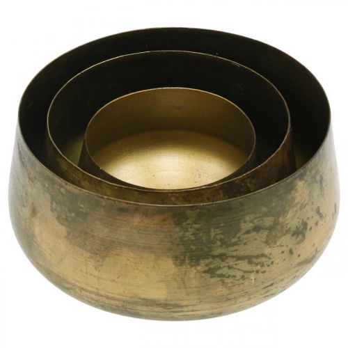 daiktų Dekoratyvinis dubuo žalvarinis metalinis dubuo Ø20/16,5/12,5cm rinkinys iš 3