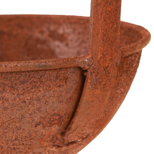 Floristik24 Dubuo sodinti dekoratyvinis kaušas rūdys Ø12cm 3vnt