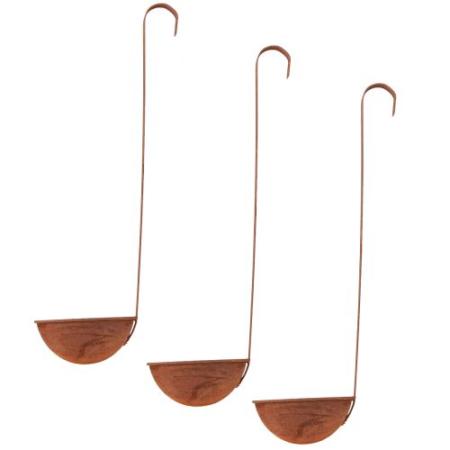 Floristik24 Dubuo sodinti dekoratyvinis kaušas rūdys Ø12cm 3vnt