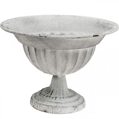 Puodelio dubuo balta dekoratyvinė taurė metalinė taurė Ø16cm H11,5cm