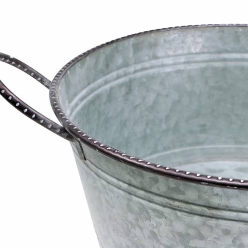 Floristik24 Cinko dubuo su rankenomis pilka, ruda skalbta balta Ø38cm H17cm