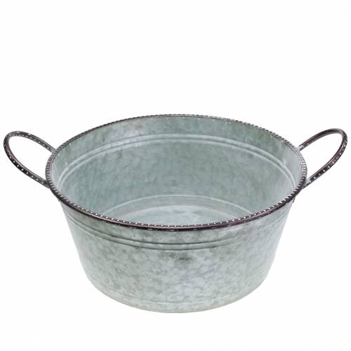 Floristik24 Cinko dubuo su rankenomis pilka, ruda skalbta balta Ø38cm H17cm