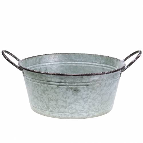 Floristik24 Cinko dubuo su rankenomis pilka, ruda skalbta balta Ø38cm H17cm