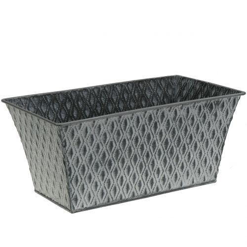 Floristik24 Cinko dubuo su deimantiniu raštu 30cm × 18cm H15cm