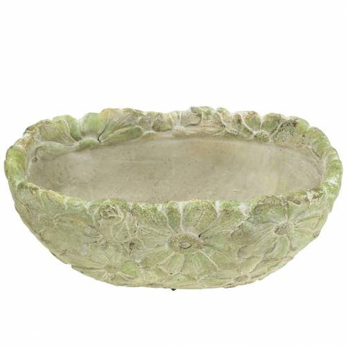 Floristik24 Augalų dubuo ovalus žalias 22×11,5cm H10cm