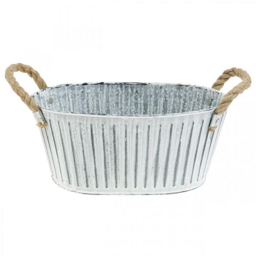 Floristik24 Sodintuvas su rankenomis, metalinis gėlių dubuo, dekoratyvinis dubuo sodinimui L28cm