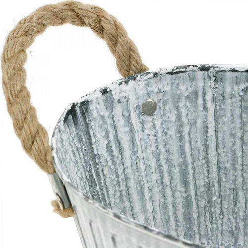 Floristik24 Sodintuvas su rankenomis, metalinis gėlių dubuo, dekoratyvinis dubuo sodinimui L28cm