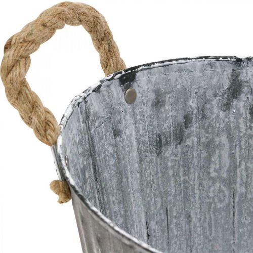 Floristik24 Dubuo sodinimui, gėlių dubuo su rankenėlėmis, metalinis vazonas L30,5cm