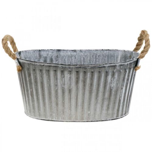 Floristik24 Dubuo sodinimui, gėlių dubuo su rankenėlėmis, metalinis vazonas L30,5cm