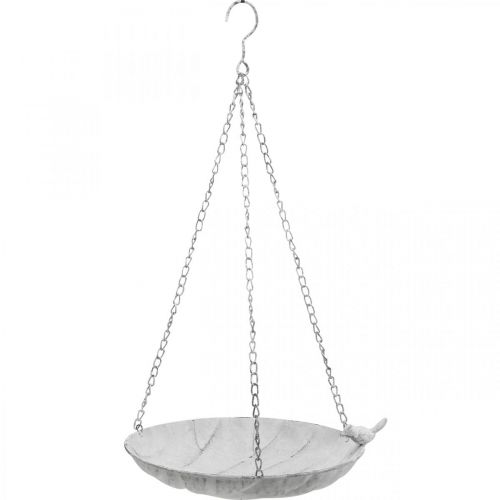 Dekoratyvinis dubuo pakabinti gėlių krepšelį metalinis baltas L62cm Ø31cm