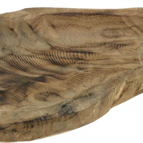Floristik24 Dekoratyvinis dubuo Paulownia medis, stalo apdaila, vazonas L34cm H5cm