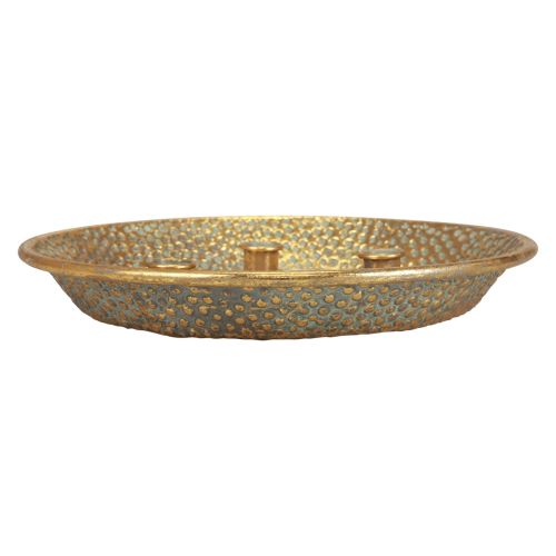 Floristik24 Žvakė metalinė senovinė lazdelė žvakidė auksinė Ø32cm