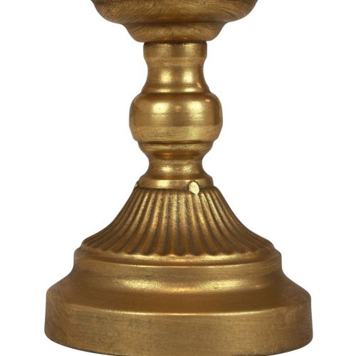 Floristik24 Dubuo su kojele dekoratyvinis metalinis dubuo auksinis Ø25,5cm H24cm
