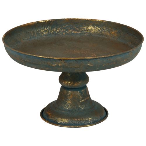 Floristik24 Dubuo su kojele dekoratyvinis dubuo metalinis dubuo auksinis Ø29cm H17,5cm