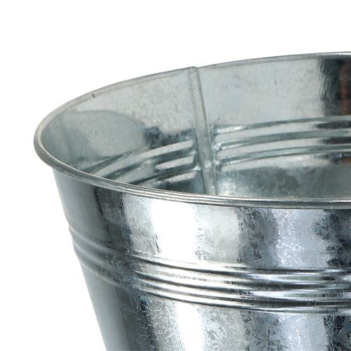 Floristik24 Metalinis dubuo apvalus blizgus sidabras Ø22cm A9,5cm 6vnt
