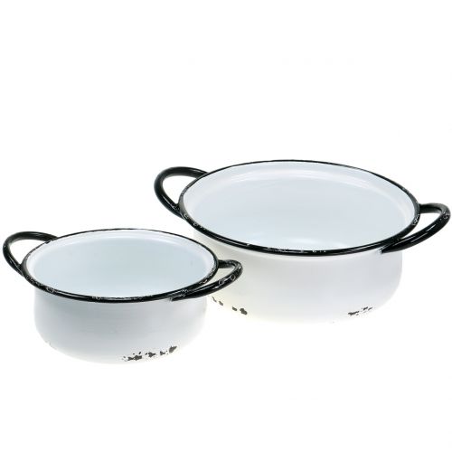 Floristik24 Vintažiniai metaliniai dubenys Ø19,5cm - Ø25cm 2vnt