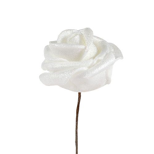 daiktų Putplasčio rožės baltos su perlamutru Ø2,5cm 120p