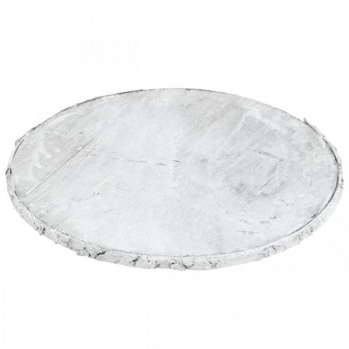 Floristik24 Deco medinio disko vintažinio stalo apdaila balta fanera Ø25cm