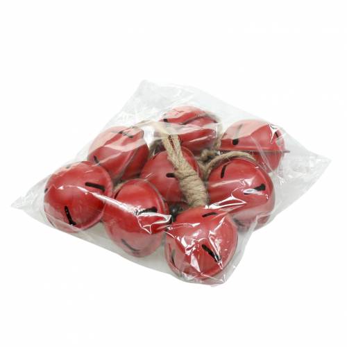 Floristik24 Varpeliai su žvaigždute ant kaspino pakabinti raudonai L30cm 2vnt