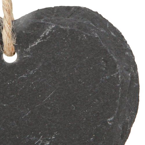daiktų Šiferio lenta maža širdelė pakabinimui juoda 7,5cm 6vnt