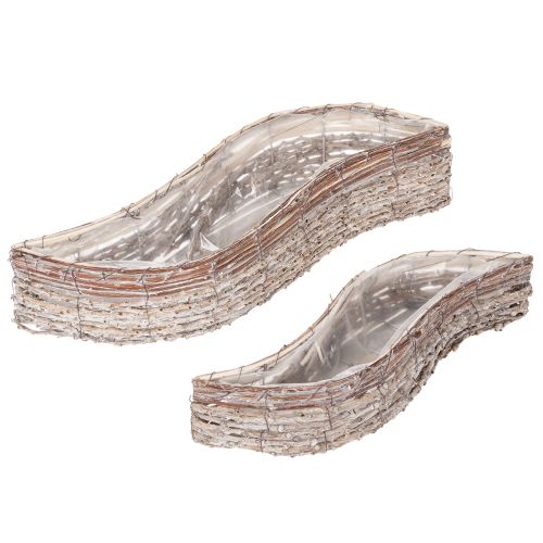 Pailgas gluosnio vazonas su folija, dekoratyvinis dubuo, 45 cm, 1 komplektas | Floristik24.lt