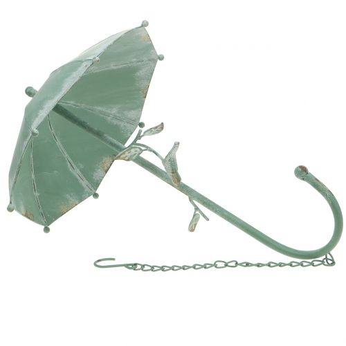 Floristik24 Antikvarinis skėtis mėtų žaliam pakabinimui H43cm Ø28cm
