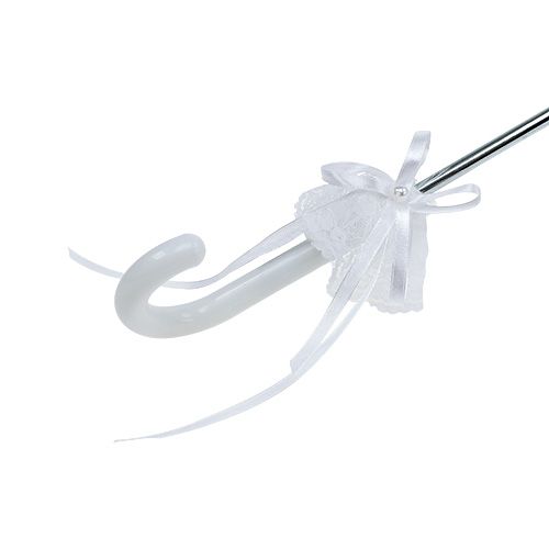 Floristik24 Skėtis su nėriniais baltas Ø60cm L80,5cm
