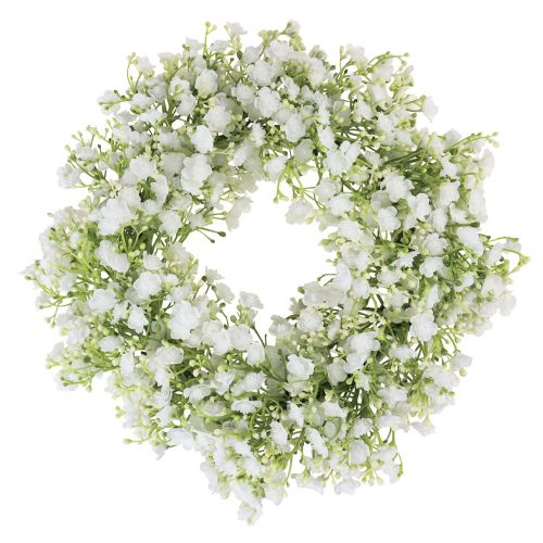 Floristik24 Gypsophila vainikas baltų gėlių vainikas vestuvės Ø30cm