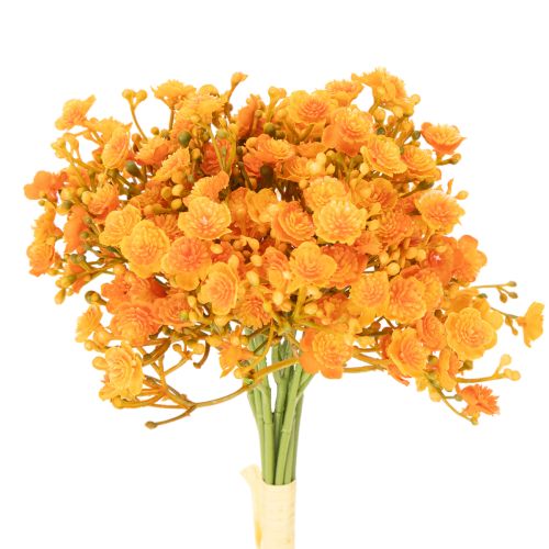 Dirbtinės oranžinės kūdikio kvėpavimo šakelės gėlių kompozicijoms 30 cm 10 vnt.
