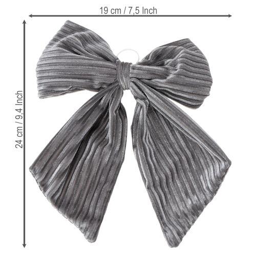 Dekoratyvinis kabantis kaspinas, kalėdinis, aksominis, briaunuotas, 24 cm, 2 vnt. | Floristik24.lt