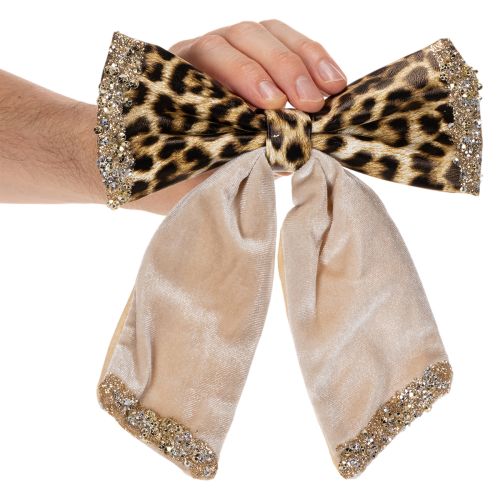 Dekoratyvinis kaspinėlis su gyvūnų raštu, leopardo raštu, 20 cm, 3 vnt. | Floristik24.lt