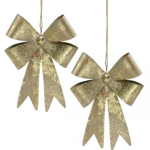 daiktų Kilpelės iš metalo, Kalėdinis pakabukas, Advento puošmena auksinė, senovinė išvaizda A18cm P12,5cm 2vnt.