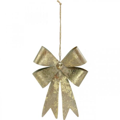 daiktų Pakabinamas lankelis, eglutės papuošimai, aukso metalo puošmena, senovinė išvaizda H23cm P16cm
