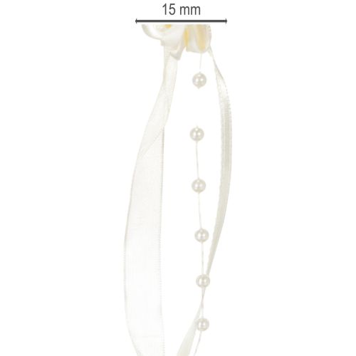 daiktų Juostelė Valentino kreminė 15mm 5m