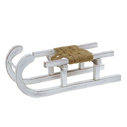 Floristik24 Medinės rogės baltos 28cm x 11cm x 11cm 1vnt