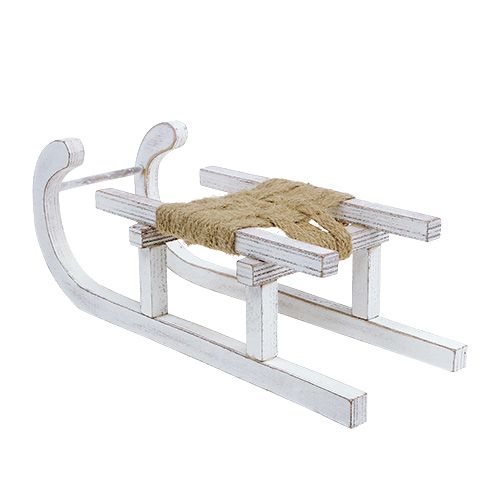 Floristik24 Medinės rogės baltos 28cm x 11cm x 11cm 1vnt