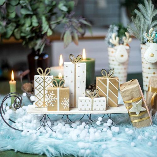 Floristik24 Rogės su dovanomis, adventas, puošmena Kalėdoms L37,5cm H23cm