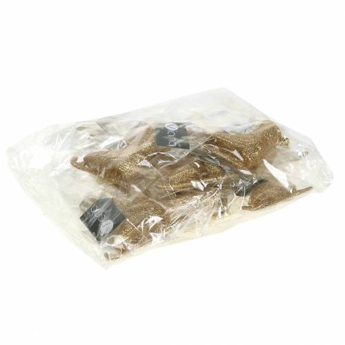 Floristik24 Eglutės puošmena čiuožykla auksinė, blizgučiai 8cm 12vnt