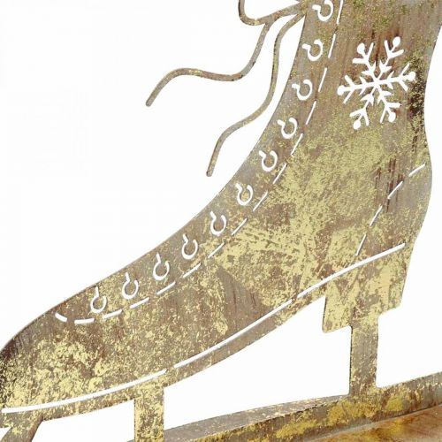 daiktų Metalinė čiuožykla, žiemos puošmena, dekoratyvinė čiuožykla, kalėdinė auksinė senovinė išvaizda H22,5cm